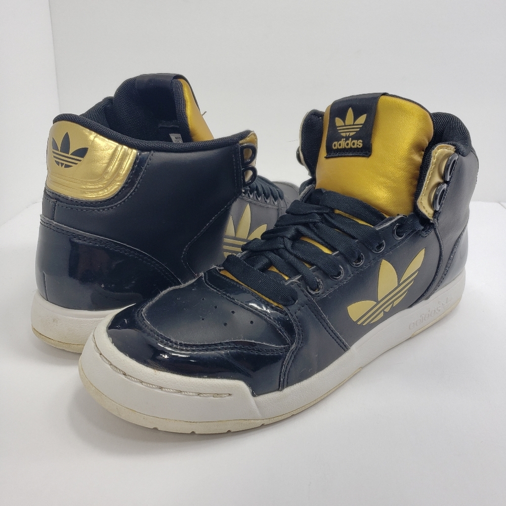 Womans Adidas high top shoes, size 8.5, color gold - Picture 4 of 6